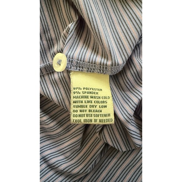 Donald Ross Golf Polo Shirt Men’s Size M Blue Gray Stripe Stretch - Picture 4 of 9